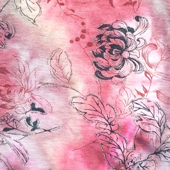 XL Burgundy Metallic Long Sleeve Stretchy Tunic - Picture 4 of 6